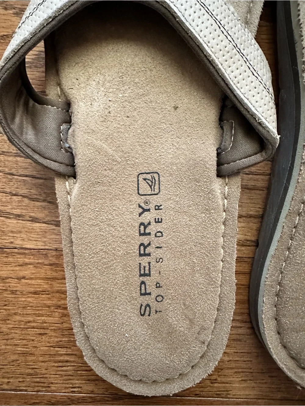 Sperry Men's Tan Suede Slide Sandals Size 13 Boats Beach Flip Flops Thongs